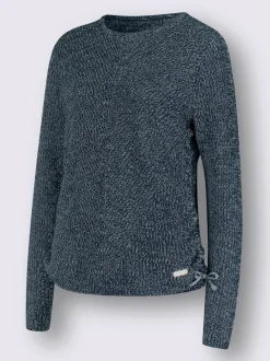 Pull encolure ronde avec motif tricoté et manches longues