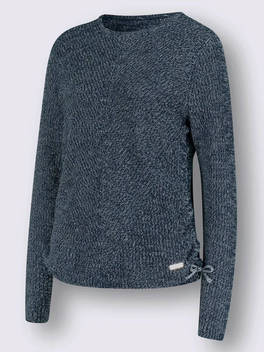 Pull encolure ronde avec motif tricoté et manches longues