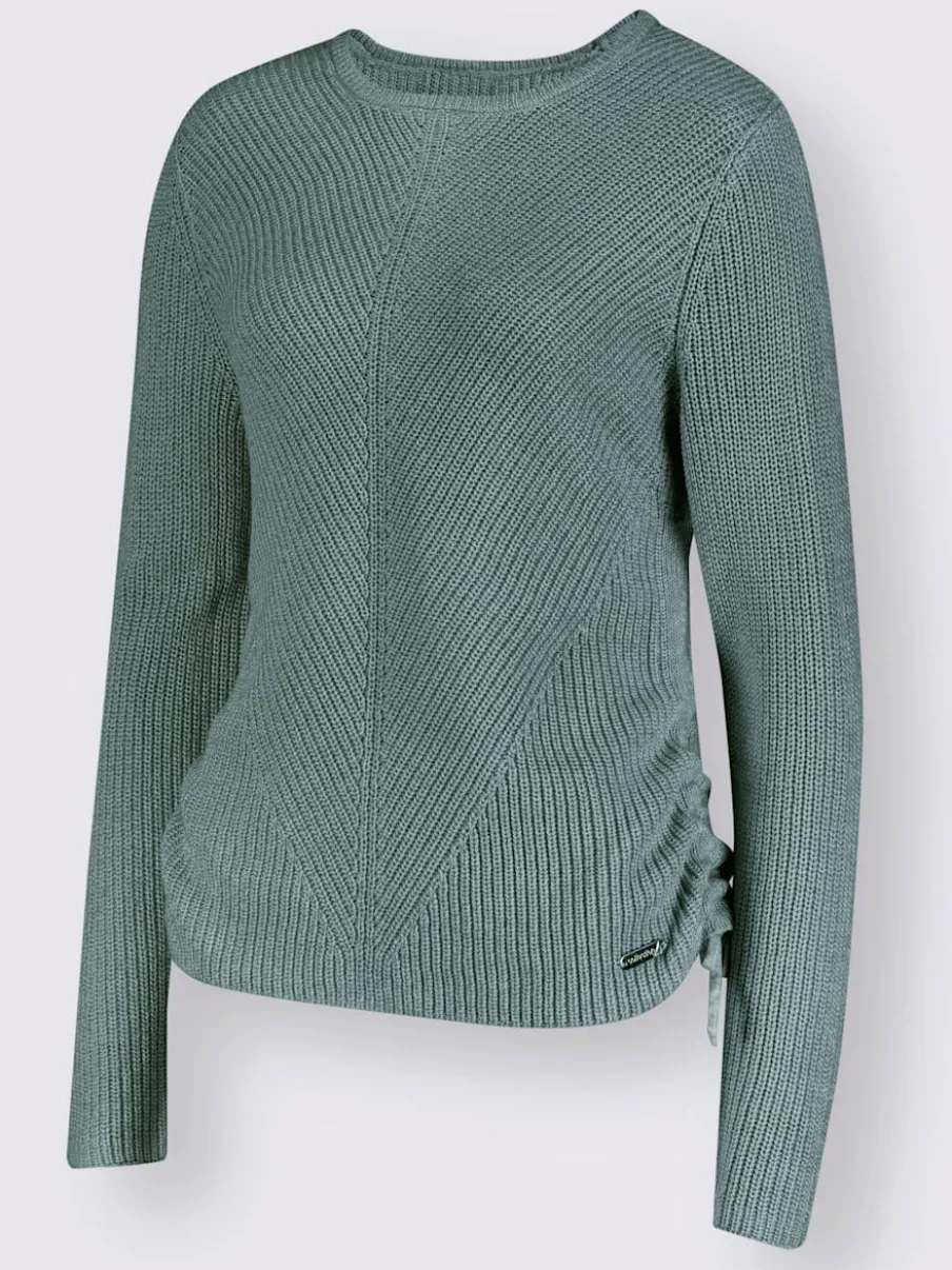 Pull encolure ronde avec motif tricoté et manches longues