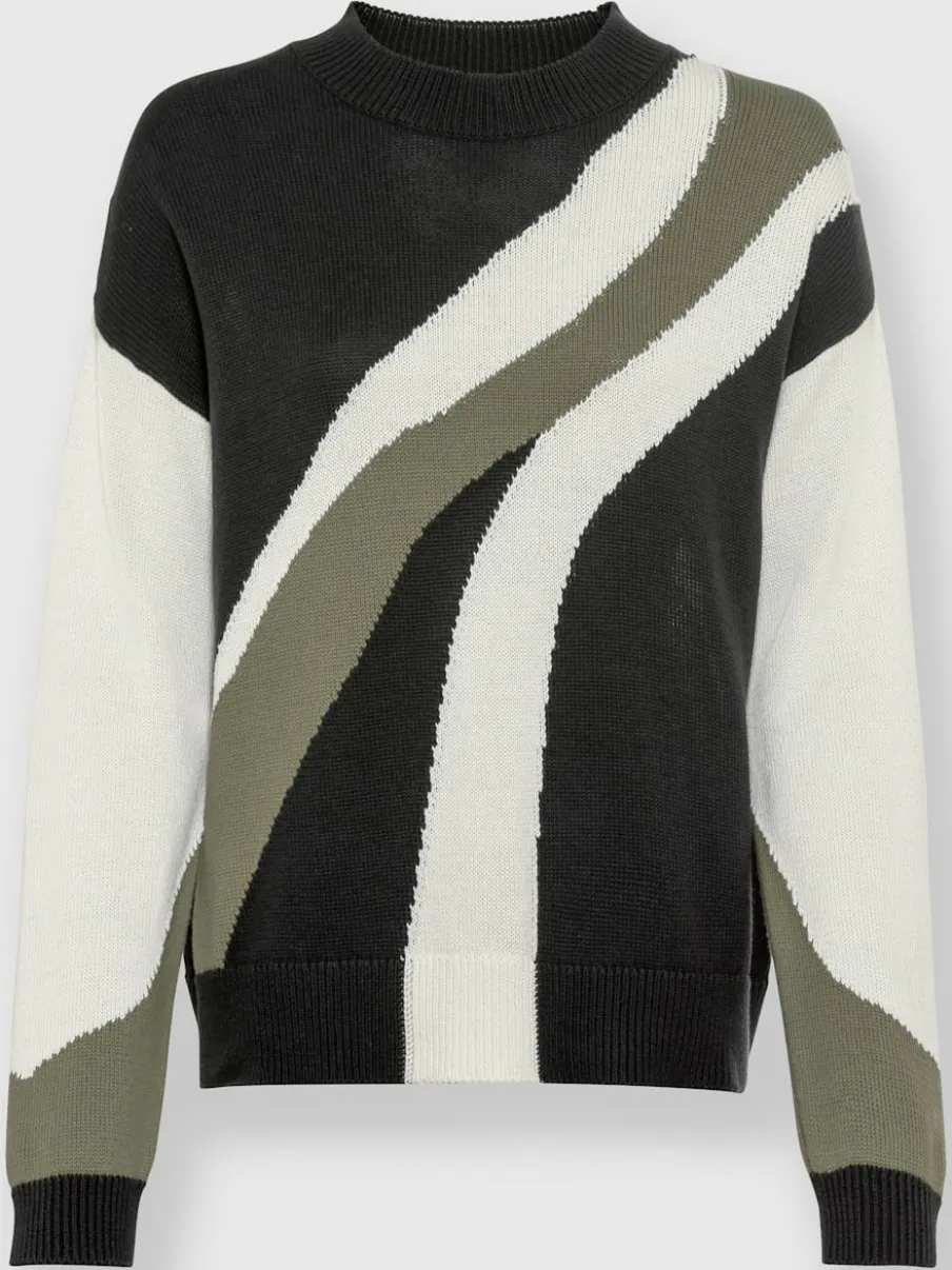 Pull encolure ronde combinaison de couleurs tendance