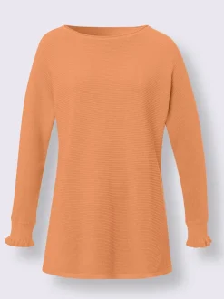 Pull encolure ronde à manches chauve-souris en coton