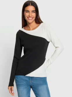 Pull encolure ronde à manches longues sans coutures latérales