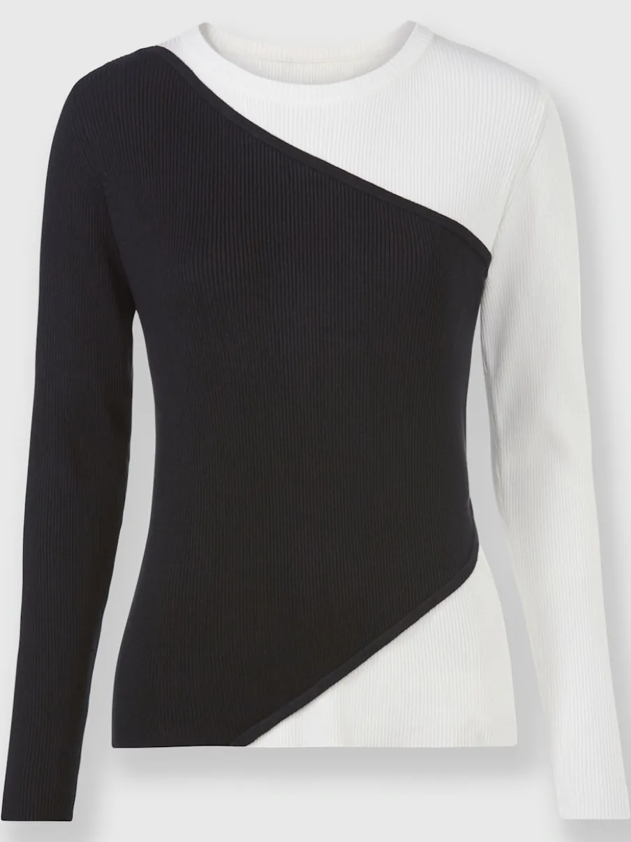 Pull encolure ronde à manches longues sans coutures latérales