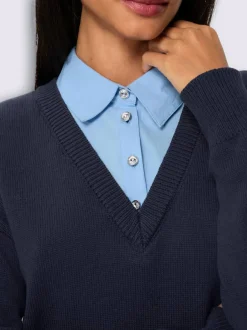 Pull en coton aspect 2 en 1