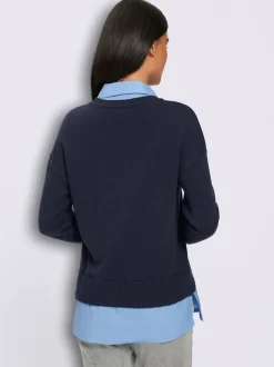 Pull en coton aspect 2 en 1
