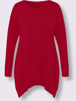 Pull en coton avec encolure ronde et fentes latérales