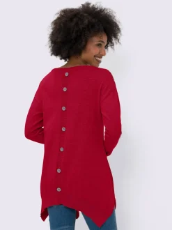 Pull en coton avec encolure ronde et fentes latérales