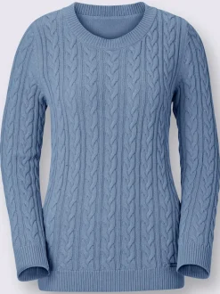 Pull en coton torsadé avec finitions côtelées