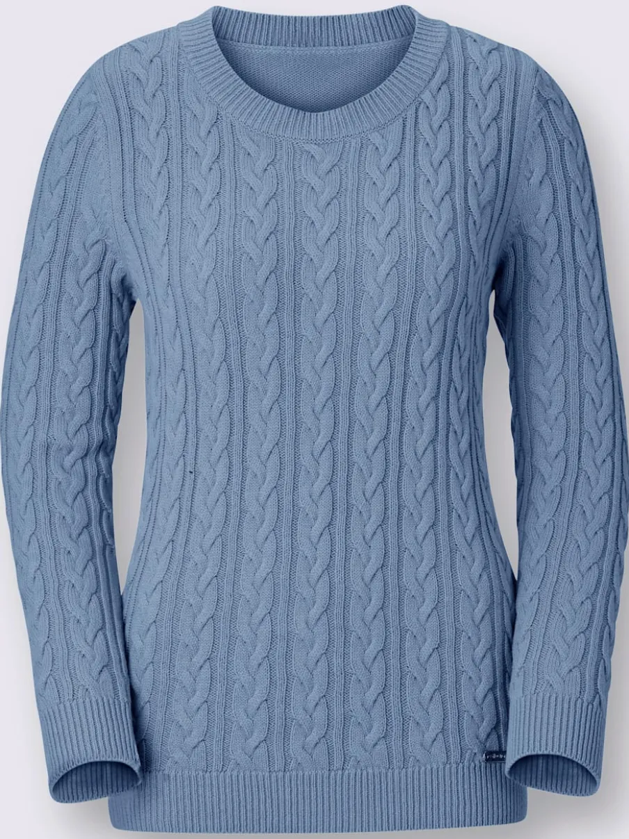 Pull en coton torsadé avec finitions côtelées