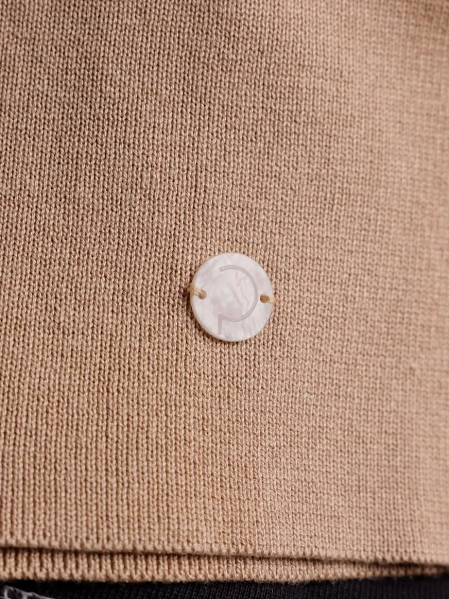 Pull en mélange de soie à encolure Carmen et manches 3/4