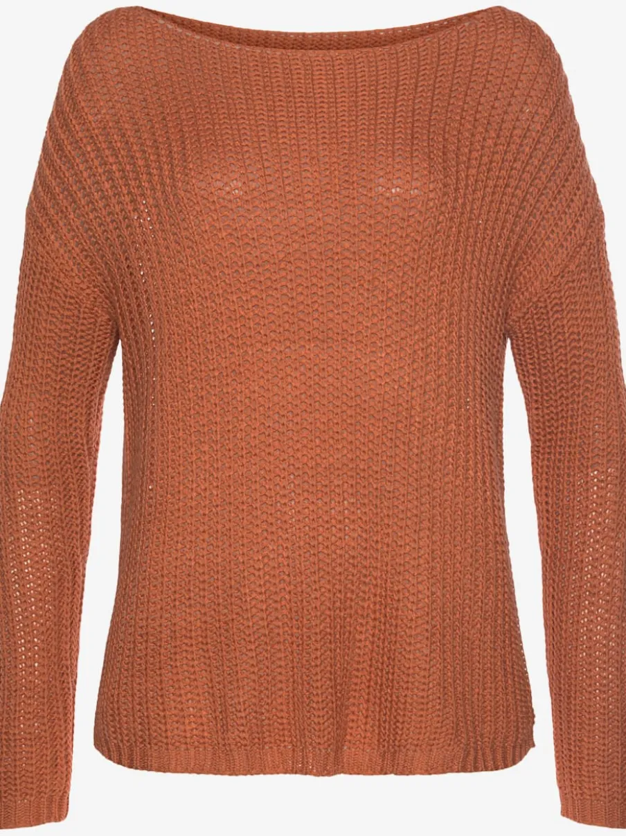 Pull en tricot ample avec col rond et manches longues