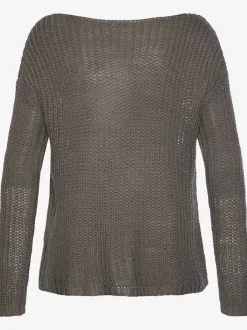 Pull en tricot ample avec col rond et manches longues