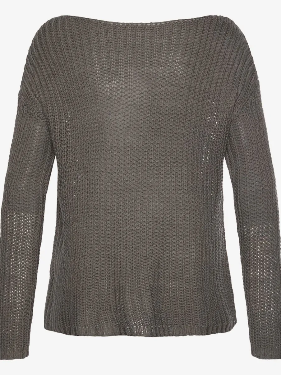 Pull en tricot ample avec col rond et manches longues