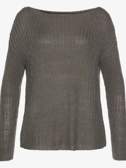 Pull en tricot ample avec col rond et manches longues