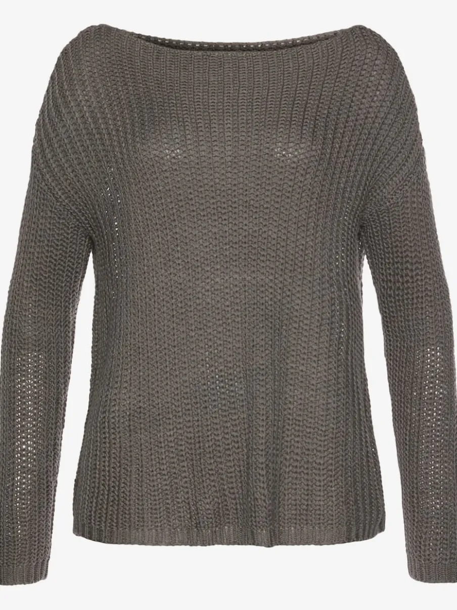 Pull en tricot ample avec col rond et manches longues