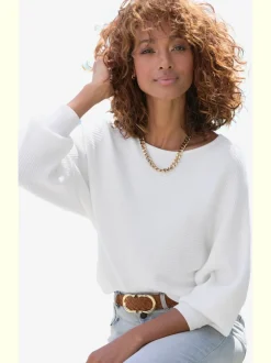 Pull en tricot ample à manches longues avec ourlet droit