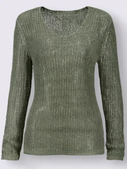 Pull en tricot aéré manches longues fil doux léger