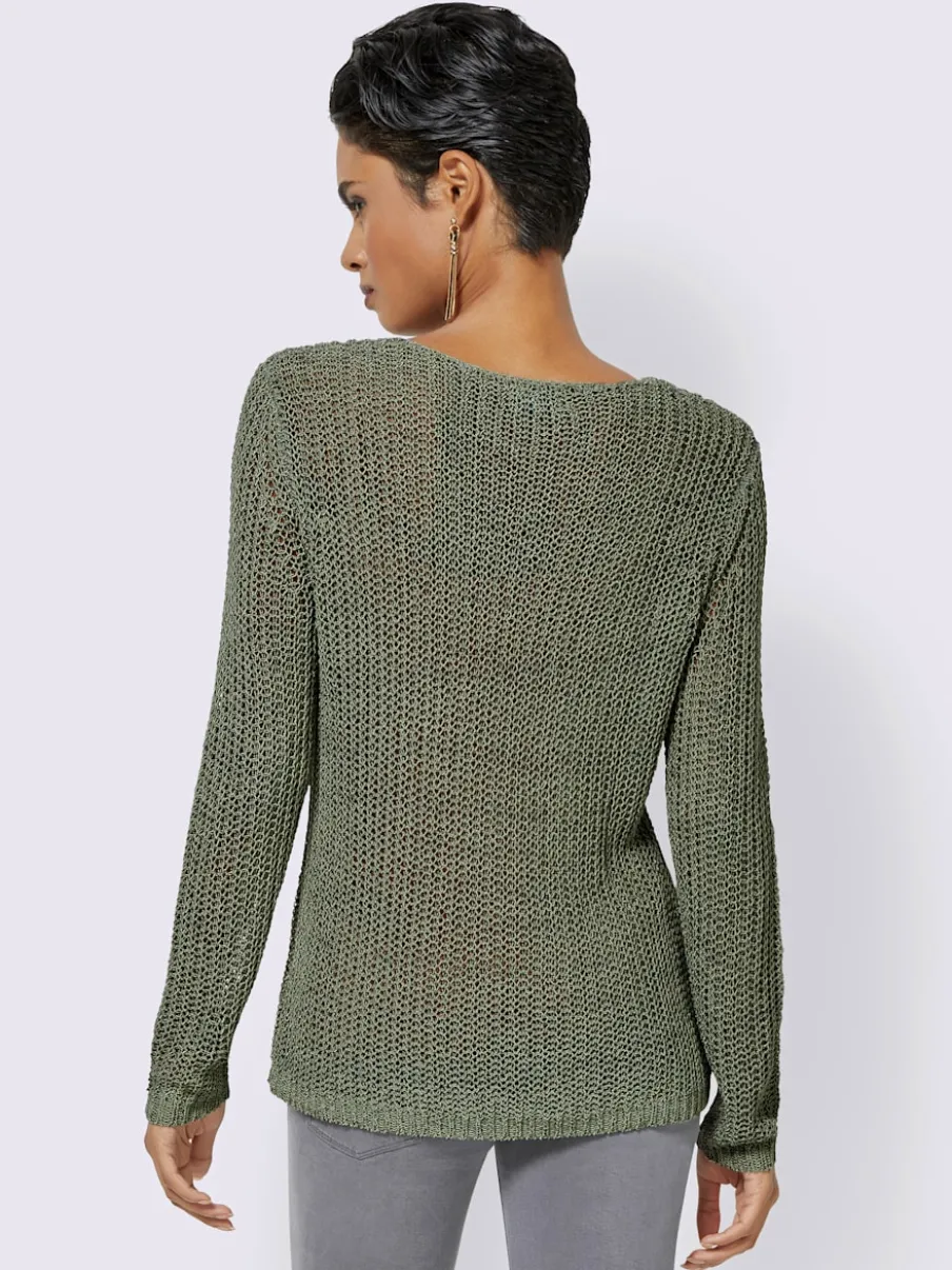 Pull en tricot aéré manches longues fil doux léger