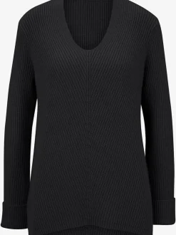 Pull en tricot avec col en V et manches longues