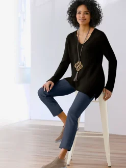 Pull en tricot avec col en V et manches longues