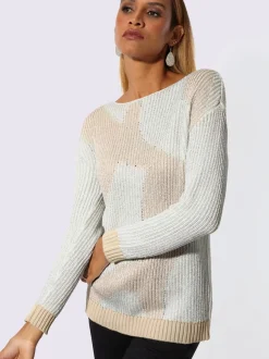 Pull en tricot avec encolure en U et manches longues