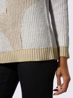 Pull en tricot avec encolure en U et manches longues