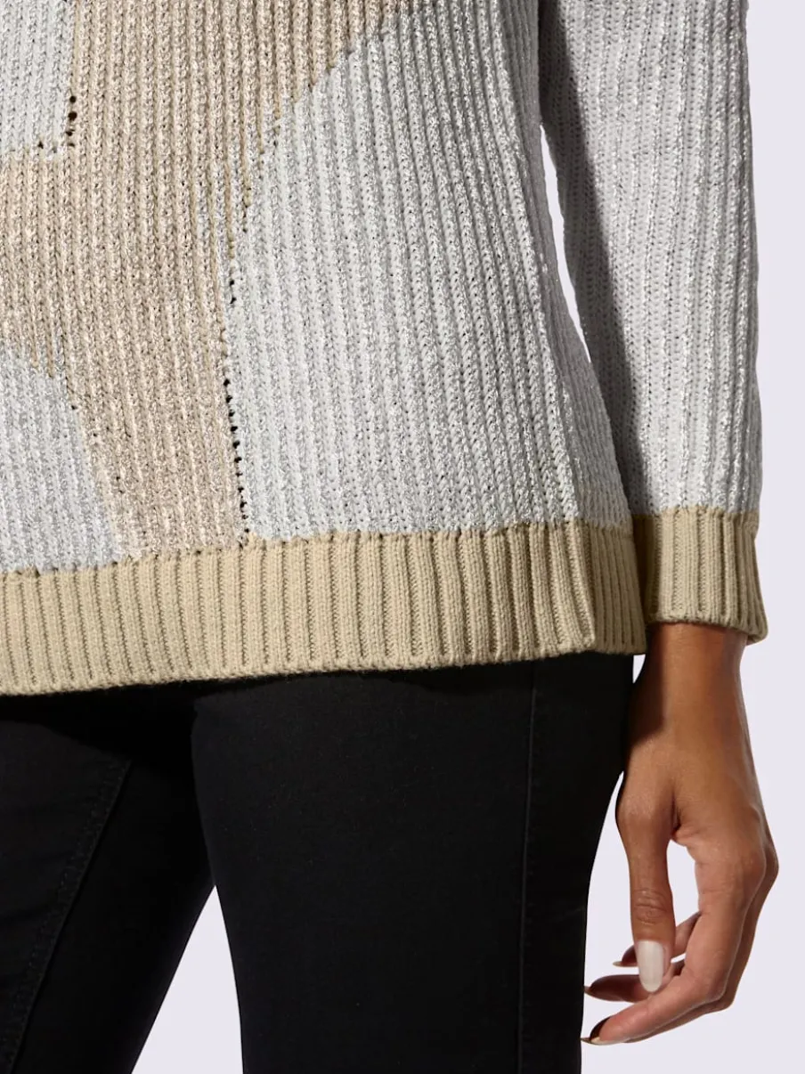 Pull en tricot avec encolure en U et manches longues