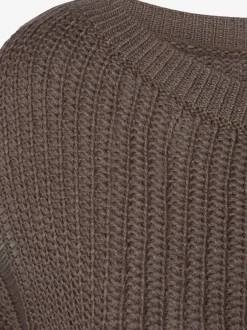 Pull en tricot avec encolure ronde et mancherons