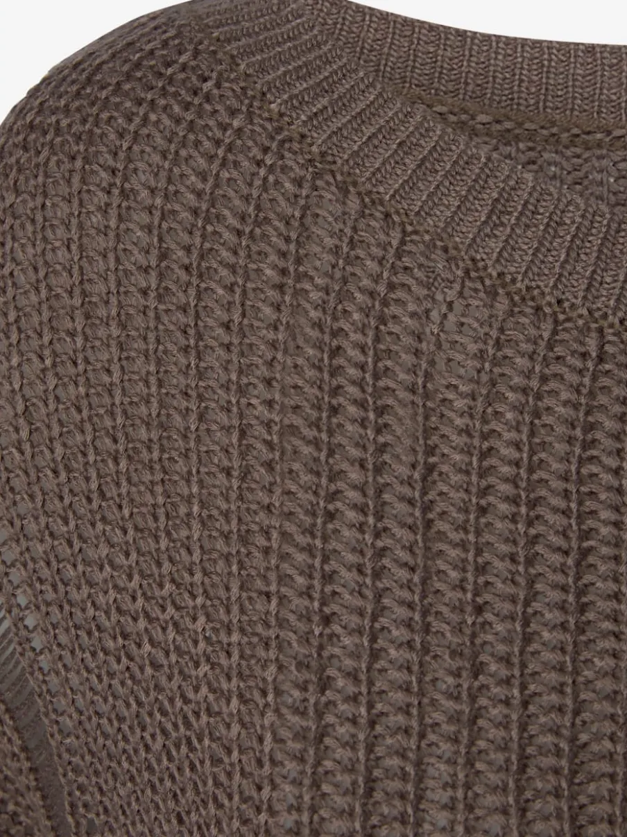Pull en tricot avec encolure ronde et mancherons