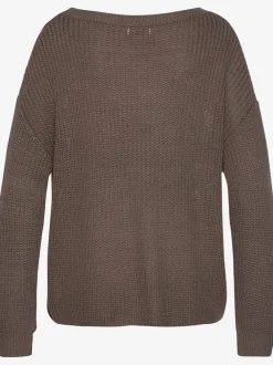 Pull en tricot avec encolure ronde et mancherons