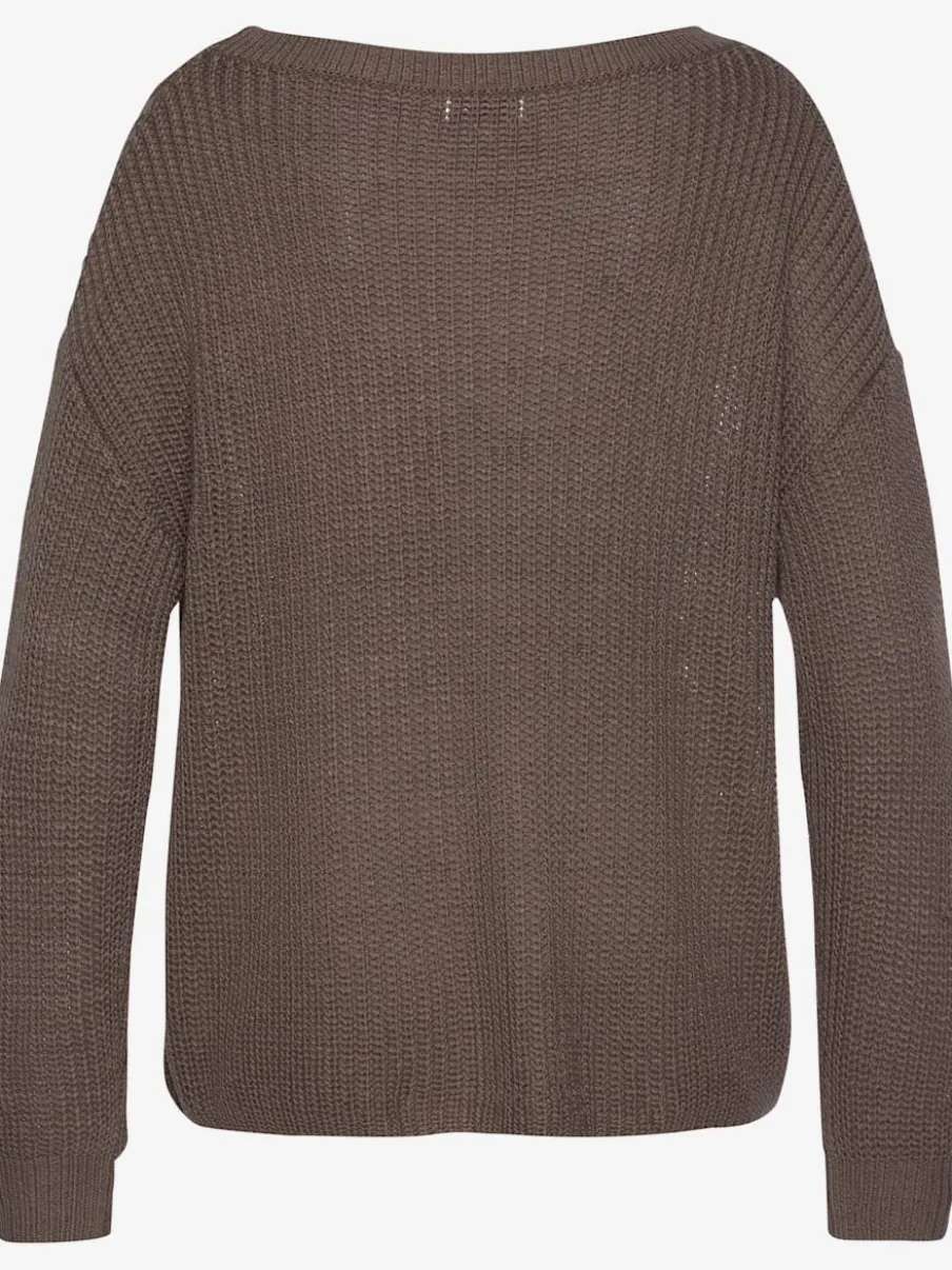 Pull en tricot avec encolure ronde et mancherons