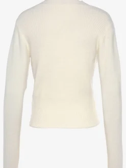 Pull en tricot à bord ondulé avec manches longues et tricot doux