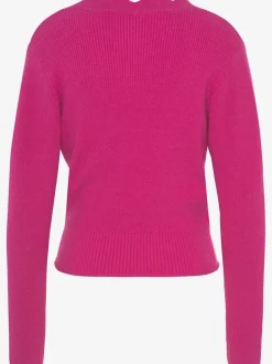 Pull en tricot à bord ondulé avec manches longues et tricot doux