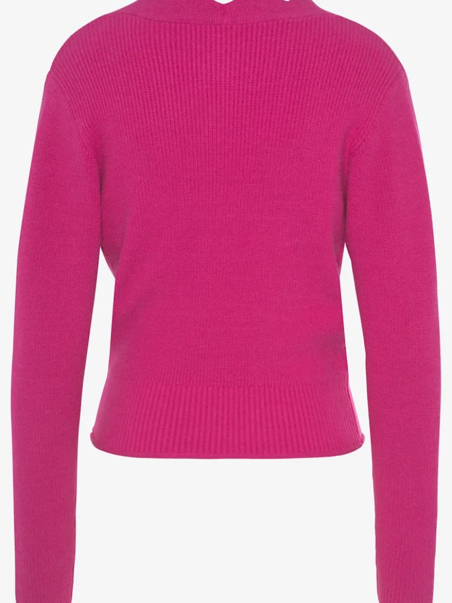 Pull en tricot à bord ondulé avec manches longues et tricot doux
