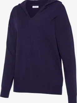 Pull en tricot à capuche avec encolure en V doux