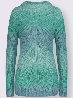 Pull en tricot à col corolle et motif tricoté