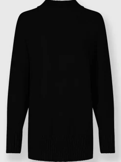 Pull en tricot col montant avec fentes latérales sophistiquées