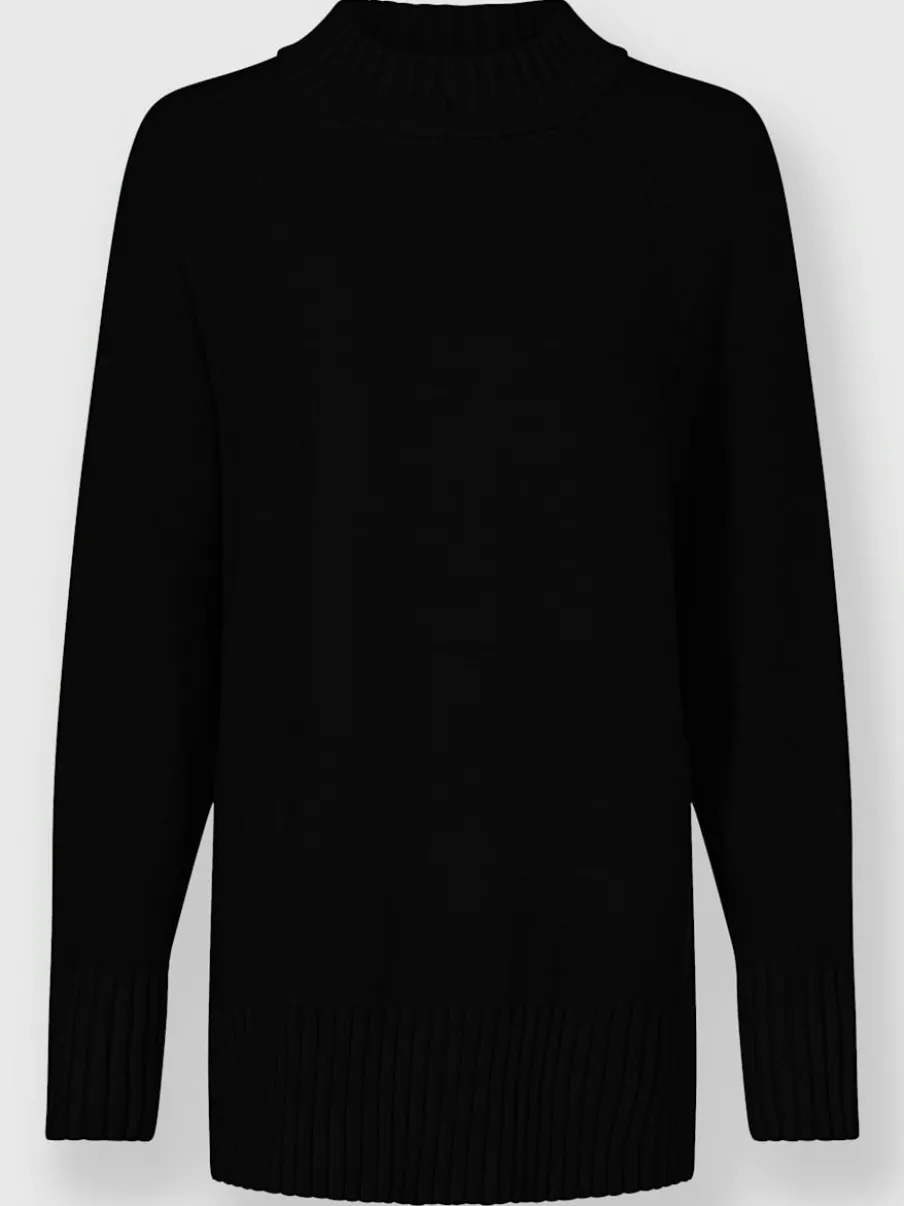 Pull en tricot col montant avec fentes latérales sophistiquées