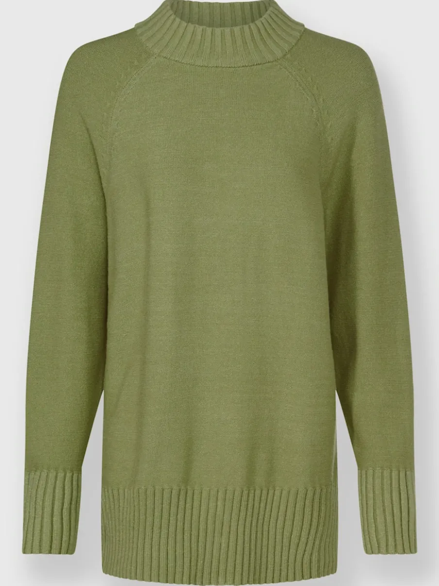 Pull en tricot col montant avec fentes latérales sophistiquées