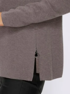 Pull en tricot col à revers avec glissière