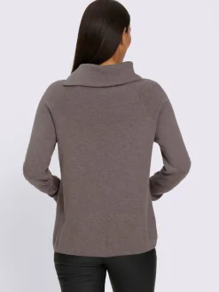 Pull en tricot col à revers avec glissière