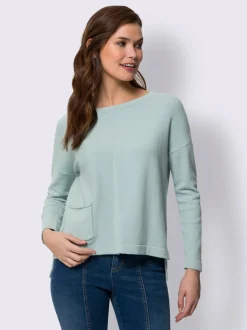 Pull en tricot à col rond et manches longues