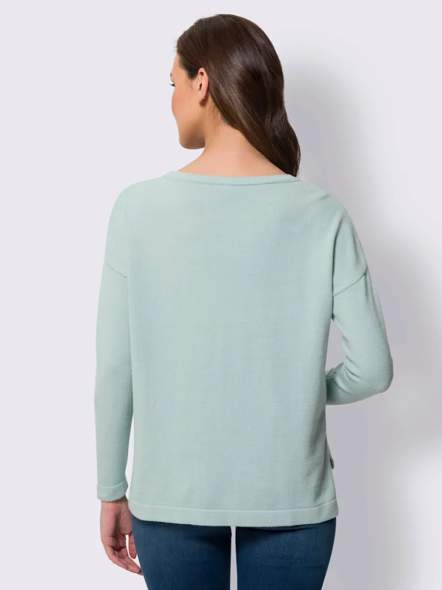 Pull en tricot à col rond et manches longues