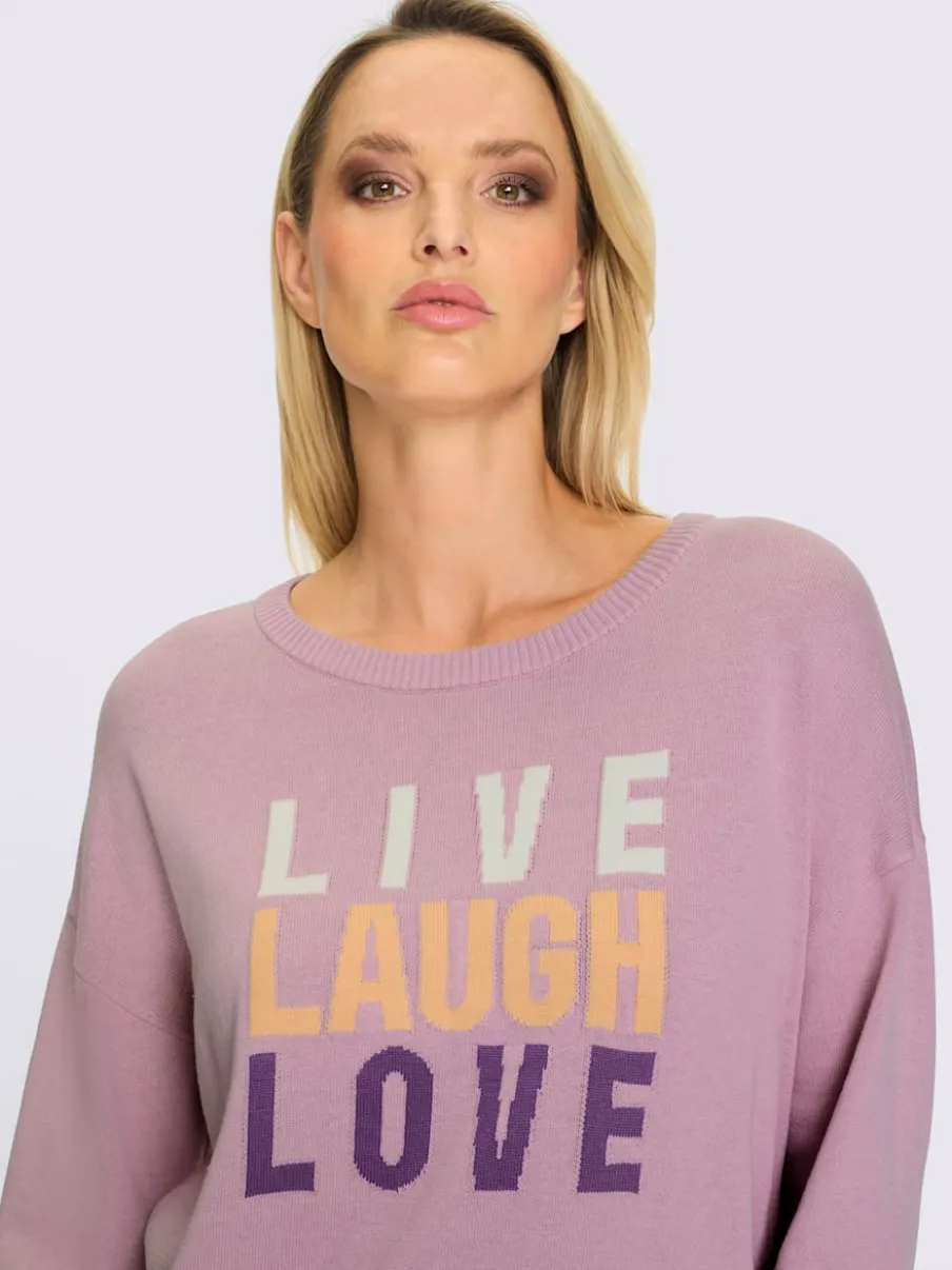 Pull en tricot doux à col rond manches longues