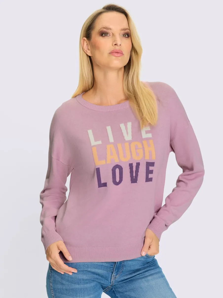 Pull en tricot doux à col rond manches longues
