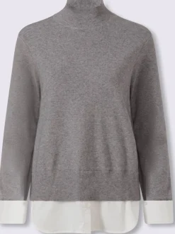 Pull en tricot fin aspect 2 en 1