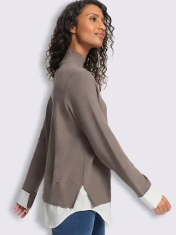 Pull en tricot fin aspect 2 en 1