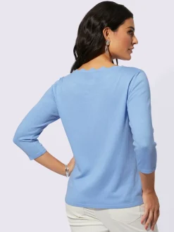 Pull en tricot fin avec empiècement en dentelle