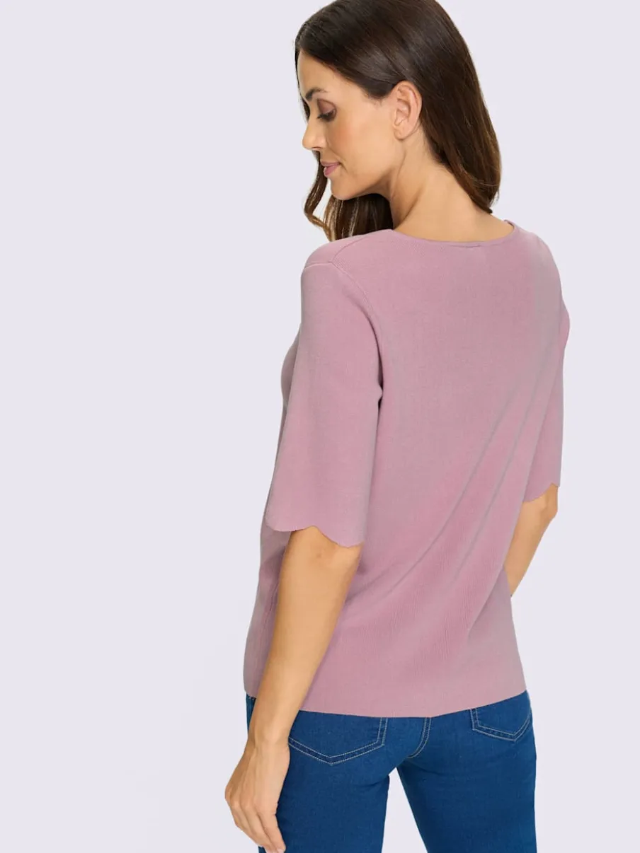 Pull en tricot fin avec encolure carrée et manches chauve-souris