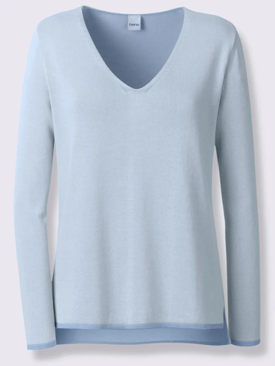 Pull en tricot fin avec encolure en V et manches longues